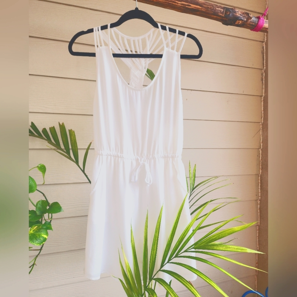 White mini summer dress